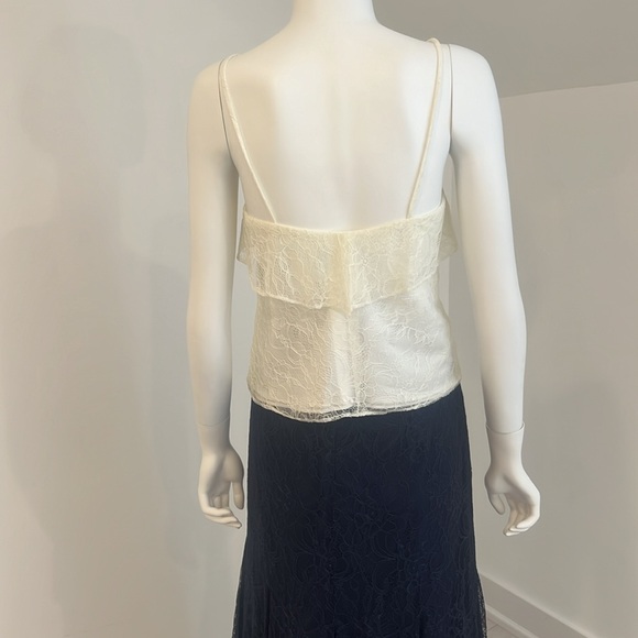 NWT SAMPLE SALE Jenny Yoo 2 piece size 10 Ivory/ Midnight Blue Lace Pristine - Picture 4 of 9
